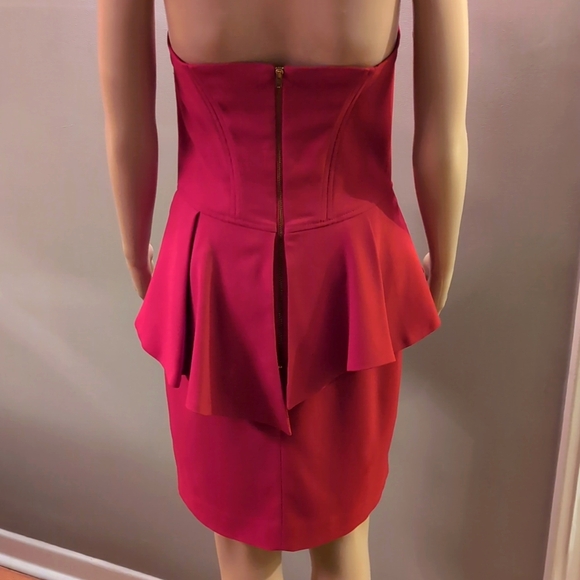 NWT THE KOOPLES Strapless Peplum Mini Dress RED ♥️ Size L/EU40 - Picture 7 of 8